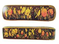 قلمدان دوره صفوی با موضوع گل و مرغ اثر استاد محمدعلی زمان