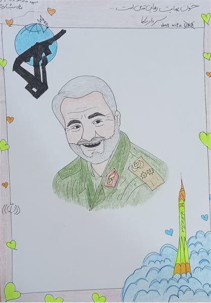 آثار دانش آموزان مدرسه بشارت شهرستان حمیدیه با موضوع فلسطین