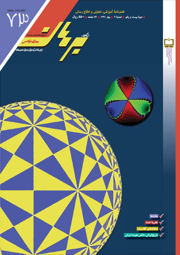 رشد برهان ریاضی دوره متوسطه، شماره 73، بهار 91