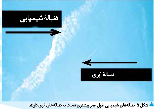 دنباله های شیمیایی و دنباله های ابری