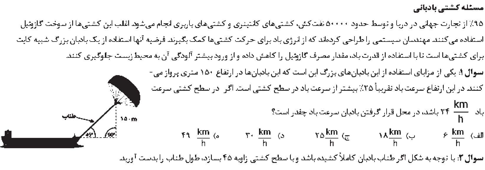 مسئله کشتی بادبانی