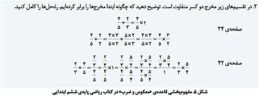 تقسیم کسر بر کسر