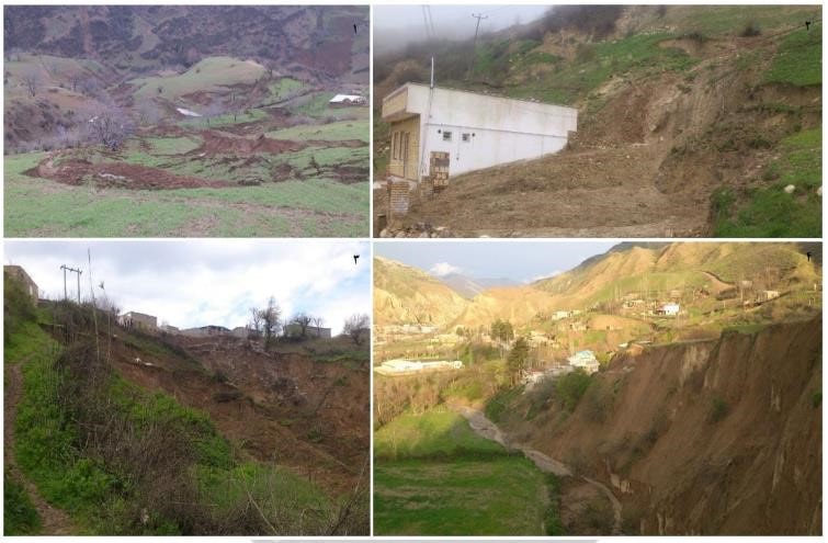 نمایی از برخی روستاهایی که بر اثر رخداد سیلاب گلستان دچار زمین‌ لغزش شدند