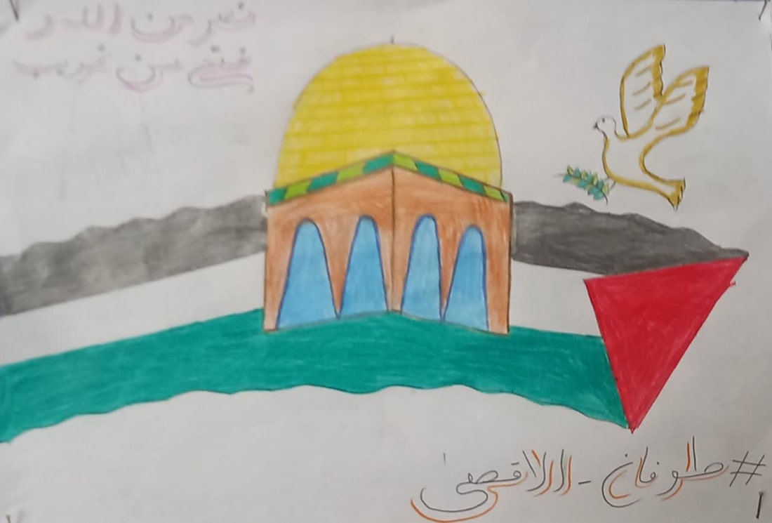 آثار دانش آموزان مدرسه بشارت شهرستان حمیدیه با موضوع فلسطین