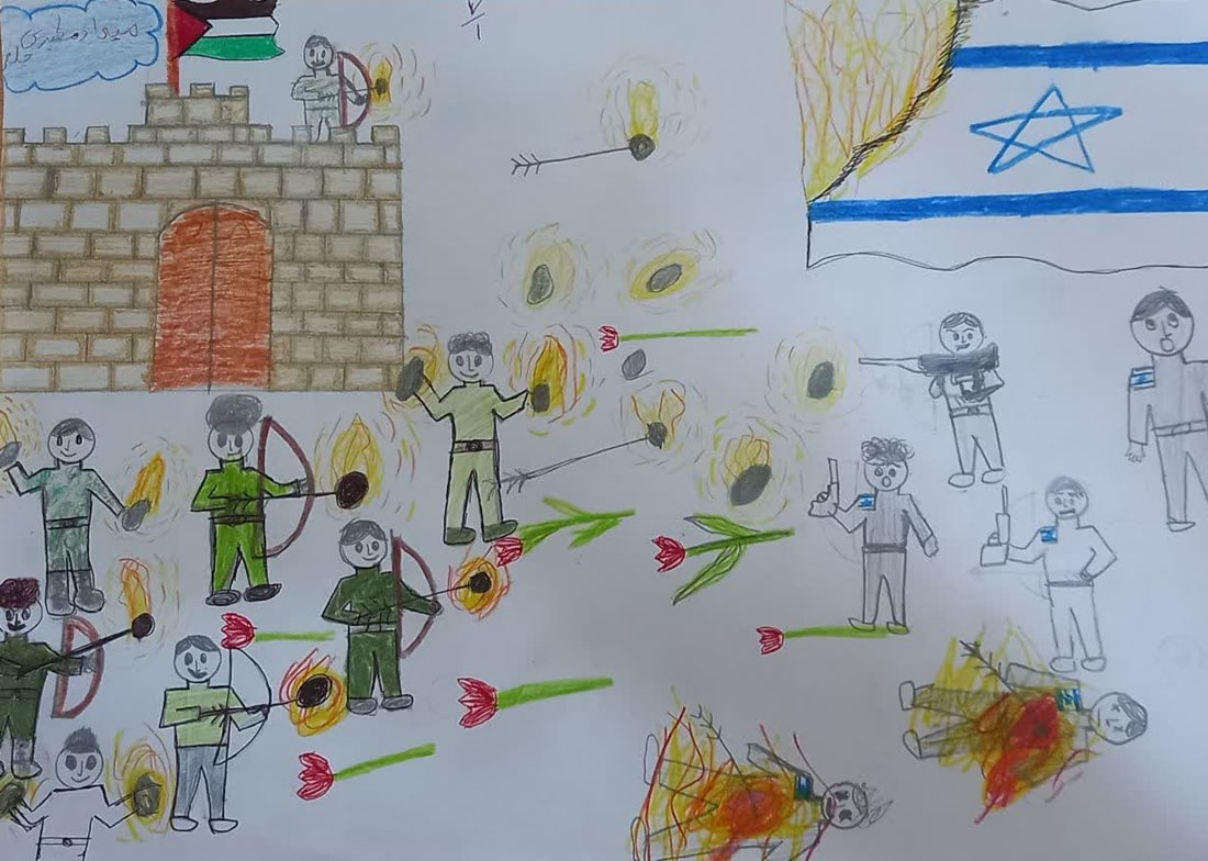 آثار دانش آموزان مدرسه بشارت شهرستان حمیدیه با موضوع فلسطین